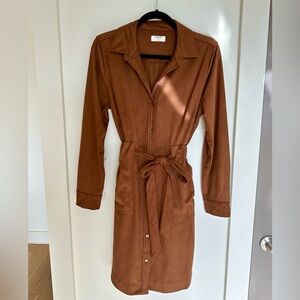 UNTUCKit Bradley Dress - Brown Suede Size 8 Never Worn